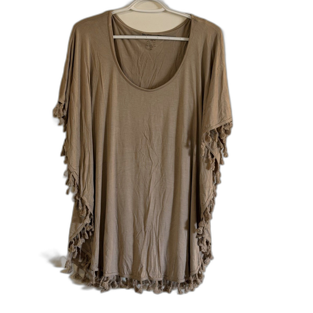 Chicos Poncho Top Tank Built-in Tassel Detail Chicos Sz 1 Medium